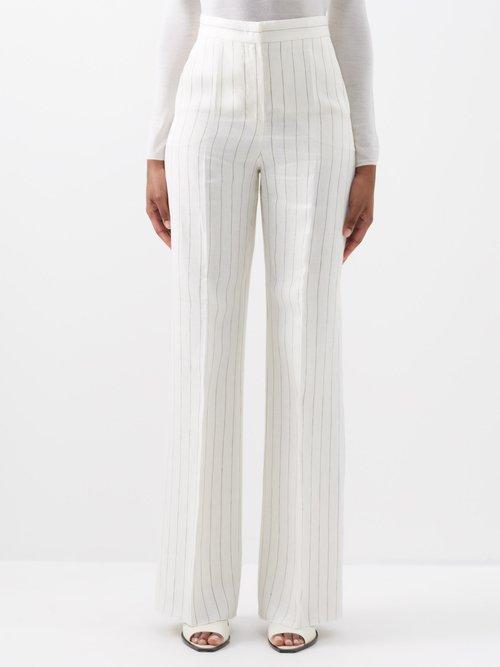 Max Mara - Popoli Trousers - Womens - White