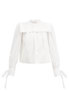 Matchesfashion.com Isabel Marant - Gilokia Cuff-tie Broderie-anglaise Blouse - Womens - White