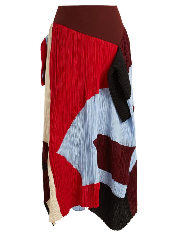 Roksanda Calda Colour-block Pliss Skirt