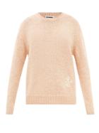 Jil Sander - Logo-embroidered Cotton-blend Sweater - Womens - Light Pink