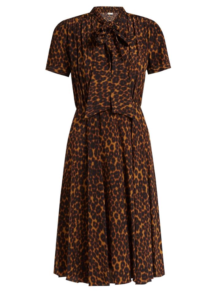Masscob Delon Leopard-print Silk Midi Dress