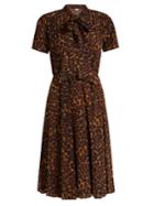 Masscob Delon Leopard-print Silk Midi Dress
