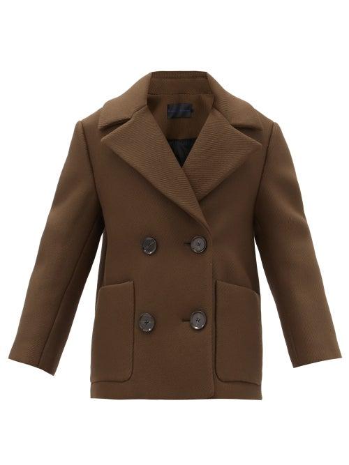 Matchesfashion.com Proenza Schouler - Double-breasted Twill Pea Coat - Womens - Brown