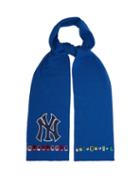 Matchesfashion.com Gucci - Ny Yankees Crystal Embellished Wool Scarf - Womens - Blue