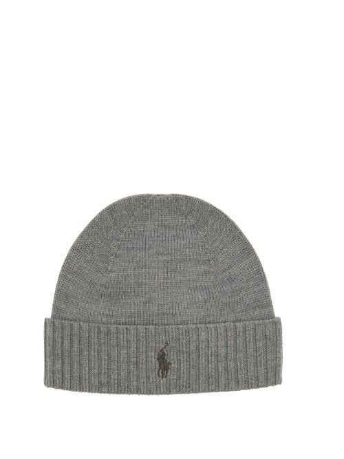 Matchesfashion.com Polo Ralph Lauren - Logo Embroidered Fine Knit Merino Wool Beanie - Mens - Grey