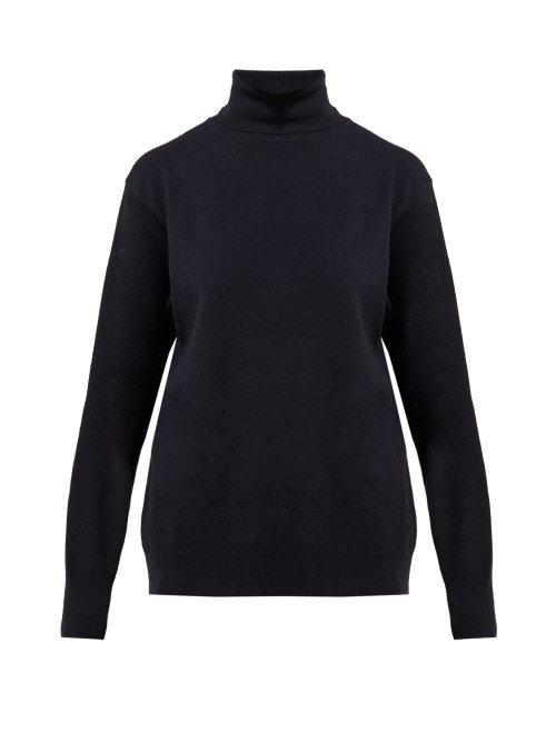 Matchesfashion.com The Row - Janilleen Roll Neck Cashmere Sweater - Womens - Navy