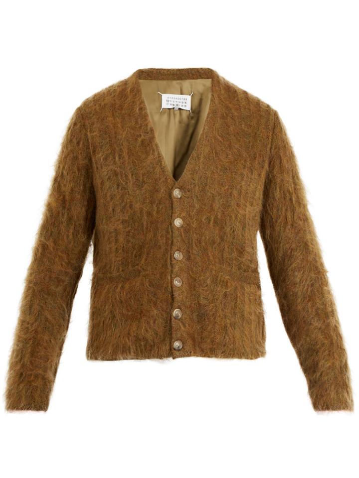 Maison Margiela Brushed-mohair Wool-blend Cardigan
