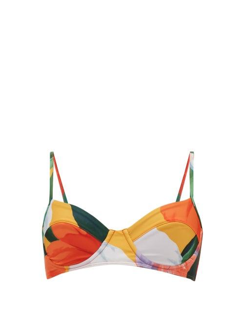 Matchesfashion.com Mara Hoffman - Lua Floral-print Underwire Bikini Top - Womens - Multi