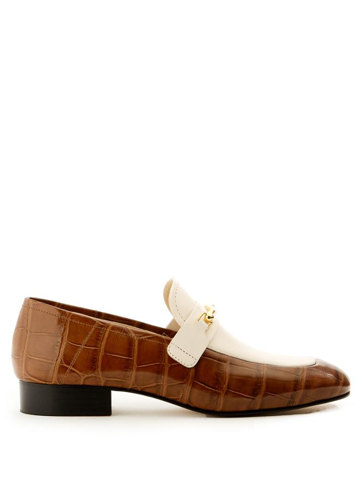 Joseph Bi-colour Crocodile-effect Leather Loafers