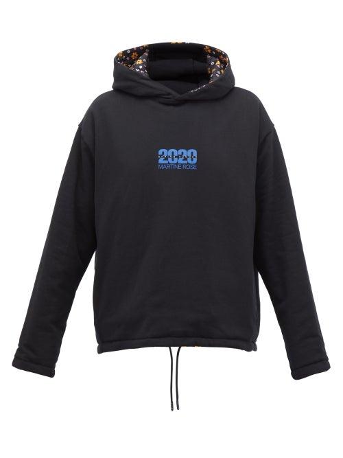 Matchesfashion.com Martine Rose - Reversible Floral-print Hooded Sweatshirt - Womens - Black Multi