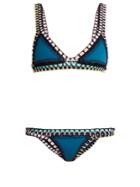 Kiini Flor Crochet-trimmed Triangle Bikini