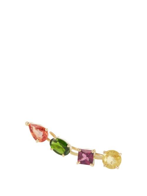 Ileana Makri Sapphire, Rodolite, Diopside & Gold Ear Cuff