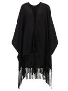 Matchesfashion.com Saint Laurent - Suede Tasselled Cashmere Poncho - Womens - Black