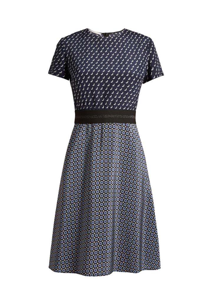 Stella Mccartney Petra Geometric-print Fluted Dress
