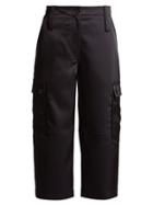 Matchesfashion.com Loewe - Cropped Satin Cargo Trousers - Womens - Black