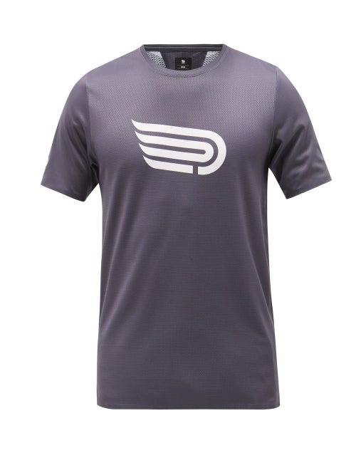 Mens Activewear Pressio - Arahi Logo-print Technical-mesh Jersey T-shirt - Mens - Grey