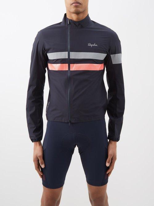 Rapha - Brevet Striped Gore-tex Jacket - Mens - Navy Pink