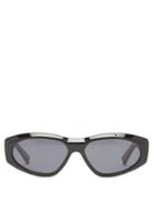 Matchesfashion.com Givenchy - Gv 7154 Oval Acetate Sunglasses - Womens - Black