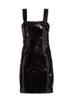 Matchesfashion.com Galvan - Salar Sequin Embellished Mini Dress - Womens - Black Silver