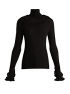 Matchesfashion.com Chlo - Ruffled Trim Wool Sweater - Womens - Black