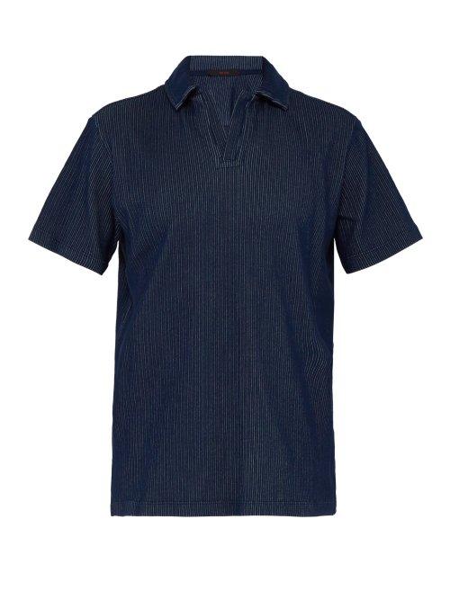 Matchesfashion.com The Gigi - Thaiti Striped Cotton Blend Polo Shirt - Mens - Navy