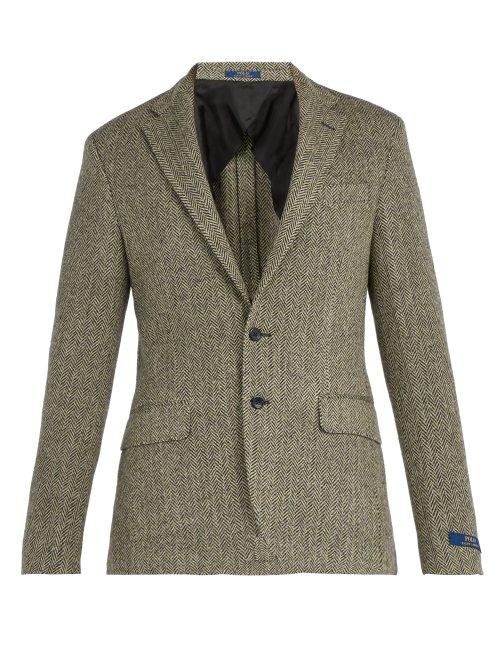 Matchesfashion.com Polo Ralph Lauren - Herringbone Wool Blend Blazer - Mens - Black Multi