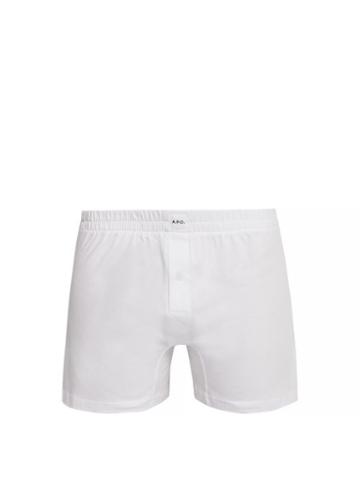 Matchesfashion.com A.p.c. - Cotton Boxer Shorts - Mens - White