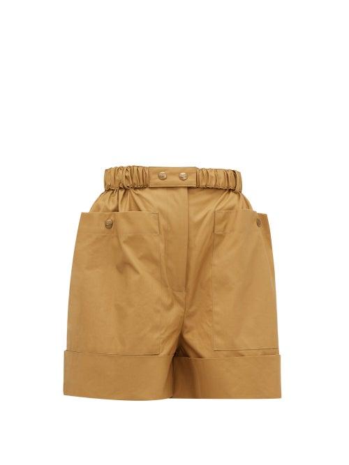 Matchesfashion.com Symonds Pearmain - Belted Waxed-cotton Shorts - Womens - Beige