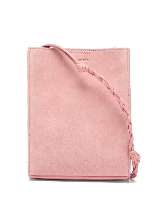 Ladies Bags Jil Sander - Tangle Small Braided-strap Suede Shoulder Bag - Womens - Pink