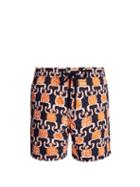 Matchesfashion.com Vilebrequin - Moorea Primitive Turtles Print Swim Shorts - Mens - Blue Multi