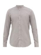 Matchesfashion.com Thom Sweeney - Band Collar Cotton Needlecord Shirt - Mens - Dark Grey