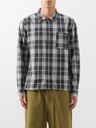 Folk - Patch-pocket Check Organic-cotton Shirt - Mens - Khaki Multi