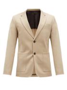 Matchesfashion.com Ami - Single-breasted Virgin-wool Serge Suit Jacket - Mens - Beige