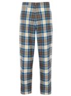 Matchesfashion.com Marni - Checked Wool Trousers - Mens - Blue
