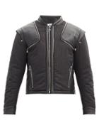 Matchesfashion.com Marine Serre - Leather-panelled Moir Jacket - Mens - Black