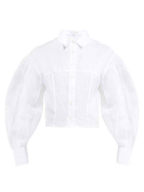 Matchesfashion.com White Story - Belinda Organza Open Cuffed Shirt - Womens - White