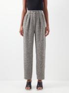 Raey - Unstructured Wool-blend Tweed Tapered Trousers - Womens - Navy Multi