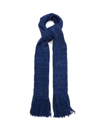 Matchesfashion.com Aessai - La Paz Long Merino Wool-blend Scarf - Womens - Navy
