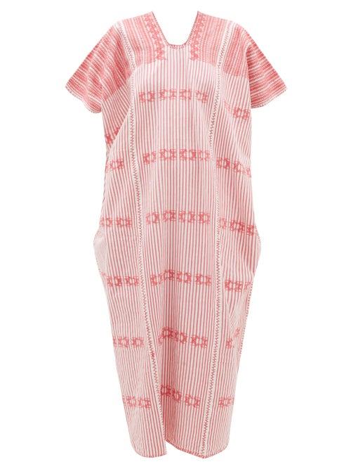 Matchesfashion.com Pippa Holt - No.165 Embroidered Cotton Kaftan - Womens - Pink White