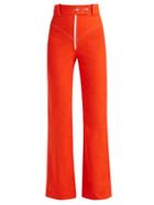 Matchesfashion.com A.w.a.k.e. - Exposed Zip Straight Leg Jeans - Womens - Red
