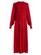 Matchesfashion.com Joseph - Jamie Ruched Silk Crepe Dress - Womens - Red
