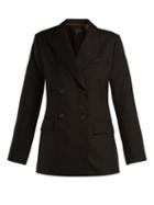 Matchesfashion.com Nili Lotan - Leander Double Breasted Pinstriped Wool Jacket - Womens - Navy