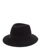 Matchesfashion.com Saint Laurent - Grosgrain Trim Felt Fedora Hat - Mens - Black