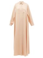 Matchesfashion.com Maison Rabih Kayrouz - Chest Pockets Satin Shirt Dress - Womens - Light Pink