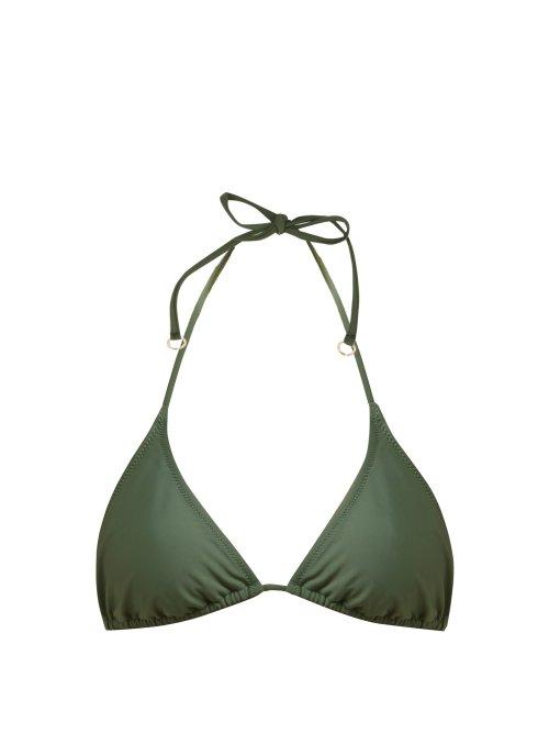 Matchesfashion.com Bower - Base Triangle Bikini Top - Womens - Dark Green