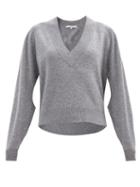 Matchesfashion.com Tibi - Cocoon Cutout-sleeve Cashmere Sweater - Womens - Light Grey