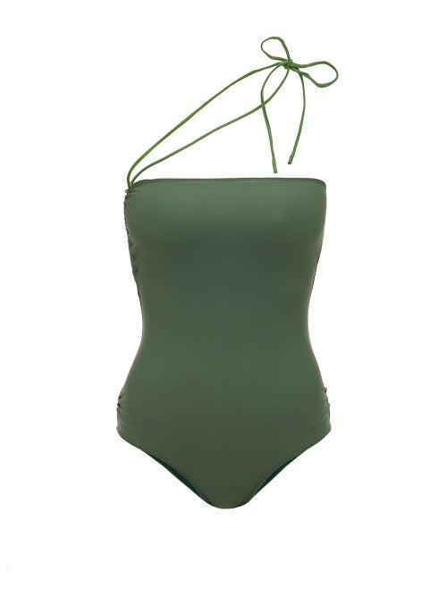 Matchesfashion.com Jacquemus - Alassio One Shoulder Swimsuit - Womens - Green