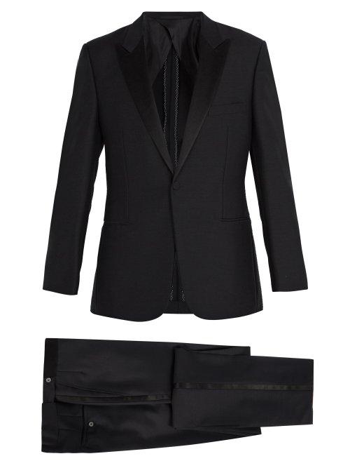 Matchesfashion.com Kilgour - Satin Lapel Wool And Mohair Blend Tuxedo - Mens - Navy