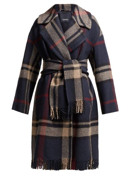 Matchesfashion.com S Max Mara - Pioggia Coat - Womens - Navy Multi