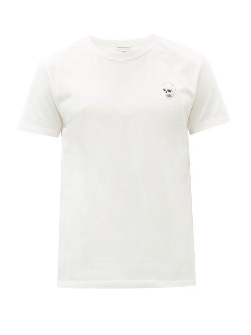 Matchesfashion.com Alexander Mcqueen - King Of Skulls-print Cotton-jersey T-shirt - Mens - White Multi